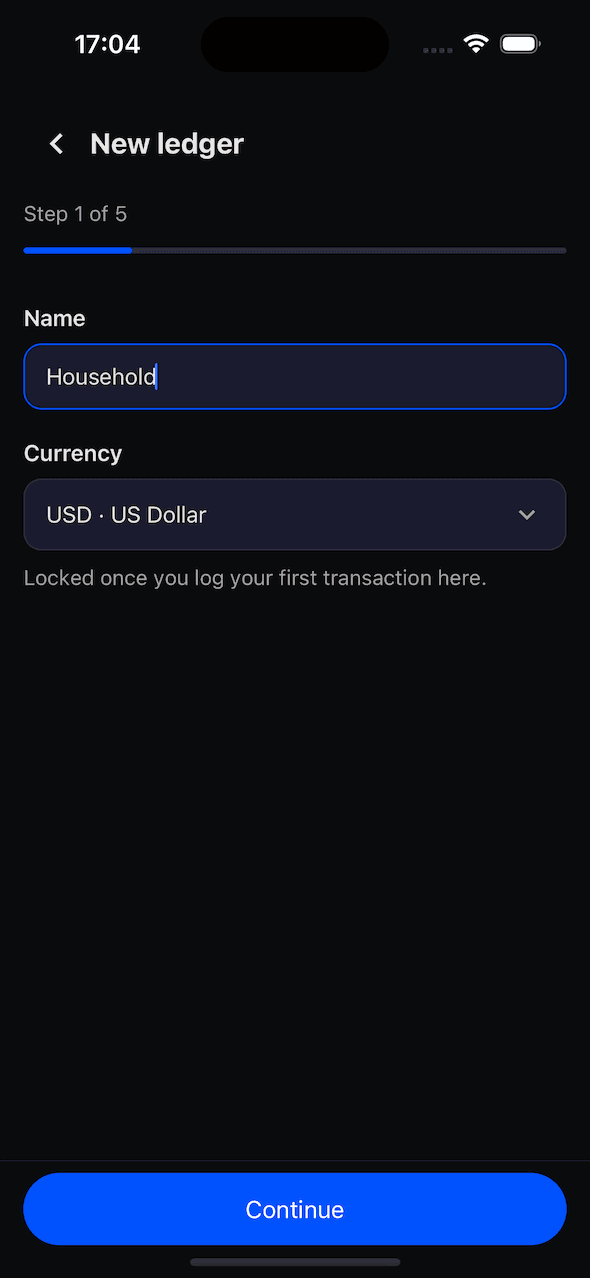 Create a ledger