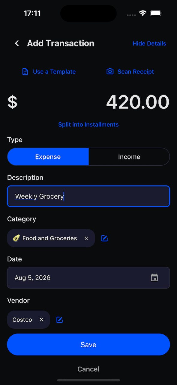Pre-fill & confirm