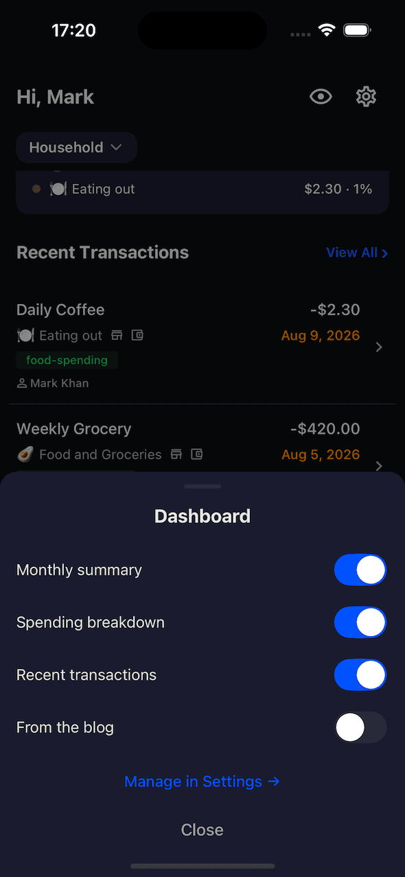 Your dashboard