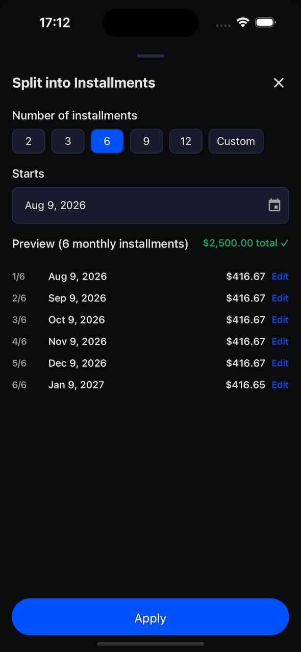 Split purchase